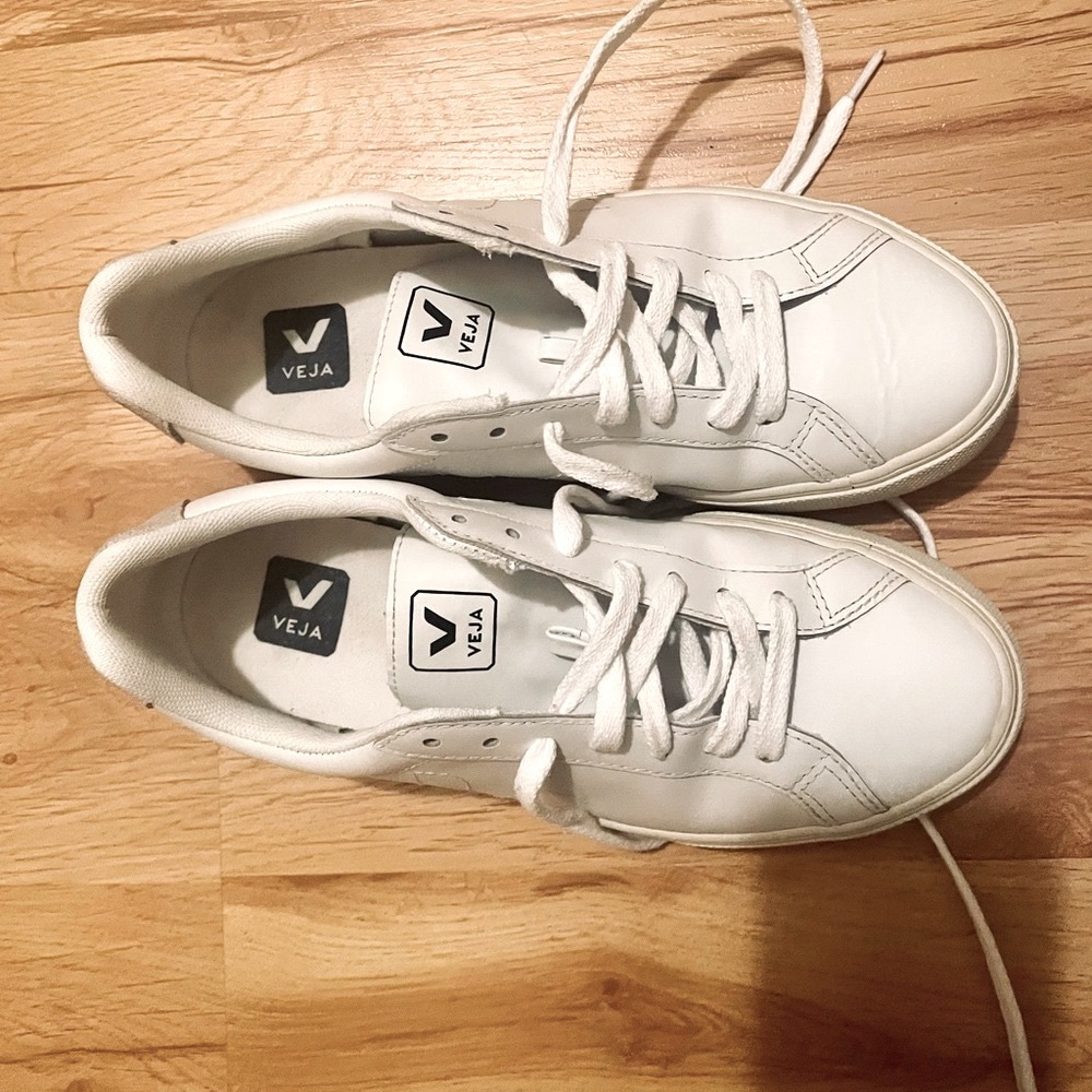 Veja low esplar white leather lace up sneakers - Picture 2 of 12